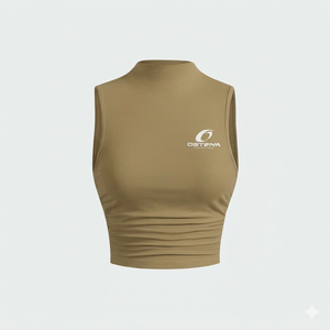 Tops Cortos de Mujer, Tipo Halter, Tejidos en Spandex/Poliéster, Ecológicos, Color Personalizado, Precio Económico, Sin Mangas, Casuales, Verano, Corte Regular - Product Image 1