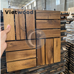 Outdoor Acacia <b>Wood</b> Patio Deck Tiles Interlocking Waterproof <b>Flooring</b> - Product Image 2