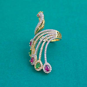 Latest Online Export Quality Classic Cluster <b>Rings</b> Two Tone Plated Brass Zircon Claw Setting <b>Finger</b> <b>Ring</b> 444722 - Product Image 4