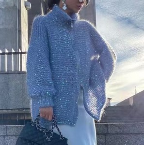 Pull en tricot épais à manches longues pour femme, col rond, coupe ample, décontracté, doux, chaud et confortable pour l'hiver - Product Image 2