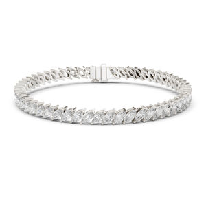 14k <b>White</b> Gold Round Lab-Grown Diamond Office Wear <b>Bracelet</b> for Women | New Grown Diamond - Product Image 1