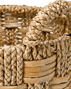 Paniers de rangement en jacinthe d'eau et en jonc de mer avec poignées, paniers de rangement faits à la main, vente en gros, écologiques, fabriqués au Vietnam - Product Image 4