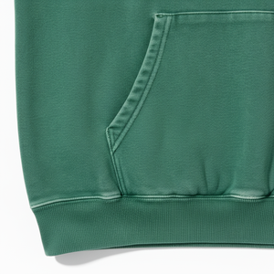 Sudadera con Capucha de Felpa Francesa de Algodón Verde Sólido para Hombre, Corte Regular, Informal, con Bolsillo, Manga Raglán, para Otoño - Product Image 2