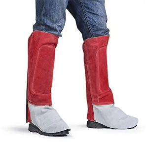 Premium Quality Cowhide Split Leather Leg Guard Industrial Safety Clothing with Heat Sparks Resistance for Welding - Product Image 5