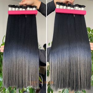 Black Bulk Human <b>Hair</b> Extensions Super Double Drawn Raw Unprocessed Full Cuticle Aligned Vietnamese <b>Hair</b> - Product Image 2