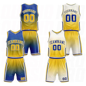 Uniformes de Baloncesto Sublimados en Material de Poliéster, Color Amarillo Degradado, Diseño de Equipo Personalizado - Product Image 1