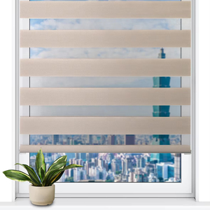 Smart Home Custom Size Modern Zebra Shades Roller Blinds 100% Polyester Fabric Day Night Light Control Top Mount - Product Image 1