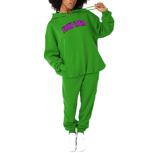 Conjunto Deportivo Casual para Mujer, Conjunto de Dos Piezas Personalizado, Sudadera con Capucha y Pantalones Deportivos con Parches Desgastados - Product Image 2