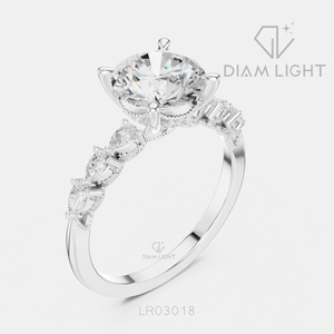 Élégante bague en or blanc 14 carats avec diamant de laboratoire rond de 2,00 carats, certifiée IGI, couleur F+, clarté VS+, bijoux de fiançailles et de mariage - Product Image 2