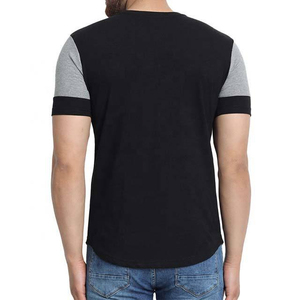 Camiseta de Manga Corta para Hombre, Corte Regular, Color Sólido, Cuello Redondo, Ribete en Contraste, Estilo Casual Hip Hop, Jersey de Poliéster/Algodón, Antiarrugas, Secado Rápido - Product Image 3