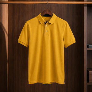 T-shirt uni haut de gamme pour homme |   Mélange de coton peigné respirant à manches courtes sans col décontracté d'été séchage rapide anti-plis - Product Image 5