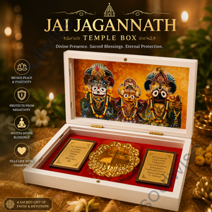 Jai Jagannath Tempelbox, Herr Jagannath Balabhadra Subhadra Figuren, vergoldete Acryl-Heiligenbox, spirituelles Geschenk für Zuhause - Product Image 5