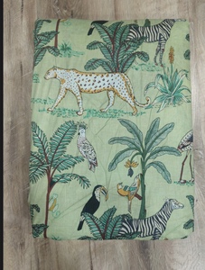 Tissu en coton imprimé tropical multicolore personnalisable, largeur 54/55 pouces, léger, tissé, style bohème, 100 GSM, pour vêtements, robes et usage domestique - Product Image 1