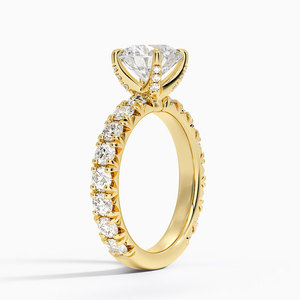 Anillo de Compromiso Ellora con Moissanita de Tres Cuartos de Corte y Engaste de Puntas Chapado en Oro de 14K para Boda y Aniversario - Product Image 2