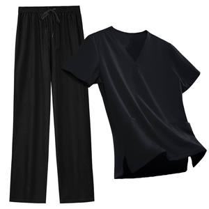 Ensemble d'uniformes d'infirmière unisexe, tenue de travail basique avec pantalon droit, vêtements médicaux pour spa, ensemble de blouses d'infirmière de base pour le travail - Product Image 4