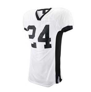Uniforme de Fútbol Americano Personalizado con Logotipo, Transpirable, de Poliéster, Blanco y Negro, Ropa Deportiva para Hombre Adulto - Product Image 5