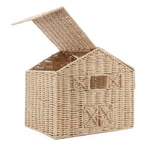 Eco-Friendly Rattan House <b>Storage</b> <b>Box</b> Handwoven Wicker Barn Toy Organizer & Kids Bedroom <b>Decorative</b> Basket - Product Image 2