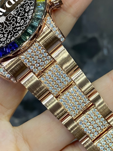 Premium Bussdown VVS Moissanite Diamond Watch Luxury Custom Stainless Steel Men's Analog Wristwatch with Brilliant Cut Stones - Product Image 4