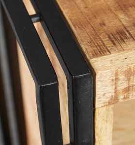 Console industrielle rustique en bois massif avec structure métallique, style moderne farmhouse, pour couloir, hauteur réglable, faite à la main - Product Image 3