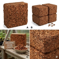 Copeaux de fibre de coco naturels bruns 30x30x12cm Substrat premium pour la culture des plantes avec une bonne aération Triple lavage Écologique