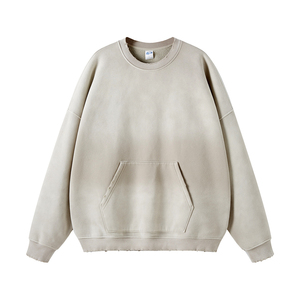 เสื้อฮู้ดดี้ผ้าฝ้ายแท้ 100% ทรงหนา ล้างสีแบบแอซิดวอช รุ่นล่าสุดปี 2026 ผลิตตามสั่งจากปากีสถาน สำหรับผู้ชาย - Product Image 4