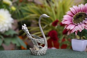<b>Silver</b> Plated Swan <b>Tea</b> Spoon <b>Set</b> With Long Handle Vintage Design Creative Wedding Gift Metal Utensils Mirror Finish - Product Image 5