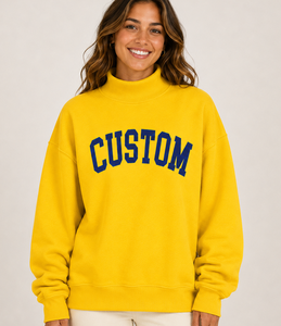 Sudadera de Cuello Alto con Logotipo Personalizado para Mujer, Corte Holgado, Material 100% Algodón, Suave y Cómoda, Hombros Caídos - Product Image 1