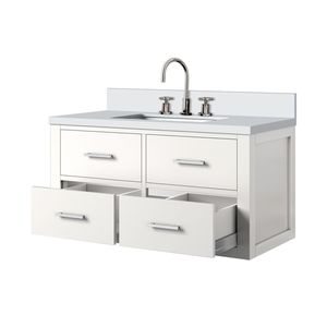 Singolo bianco da 36 pollici. L X 22 Pollici Mobile da Bagno con Top in Marmo Coltivato e Set Rubinetto per Bagni Piccoli - Product Image 4