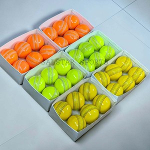 Wholesale Durable Florescent Colors Leather Club <b>Cricket</b> Ball 156GM Practice T20 Outdoor Custom Logo Promotional Direct Factory - Product Image 1
