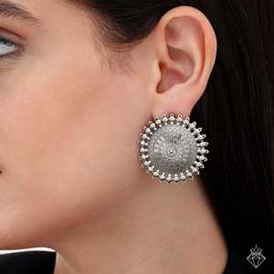 Hot PRAO Boucles d'oreilles en argent oxydé Collection de bijoux fins - Product Image 3