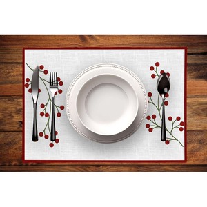 Mantel Individual de Algodón 100% con Diseño de Bordado de Cerezas para Decoración Navideña del Hogar, Mantel Individual Decorativo de Fabricante Indio - Product Image 5