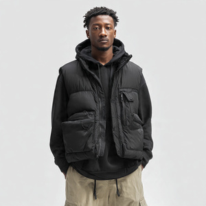Gilet matelassé sans manches pour homme, couleur unie, hiver 2026, style streetwear, col montant, épais - Product Image 4