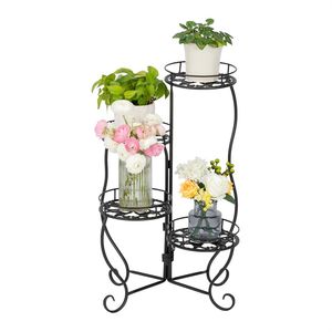 Artisasset Supporto per Piante a 4 Livelli in Vernice Nera, Alto 28,3 Pollici, per Vasi e Fioriere - Product Image 1