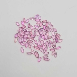 Lote de piedras preciosas sueltas de zafiro rosa natural, corte marquesa facetado, de 1-6 mm, para la elaboración de joyería artesanal. - Product Image 3