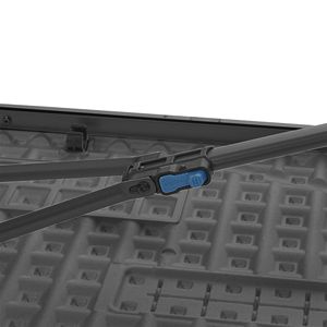 6 Foot Black Fold-in-Half <b>Plastic</b> <b>Table</b> Indoor Outdoor Scratch Stain and UV Damage Resistant with Built-In Carry Handle - Product Image 3