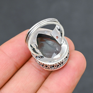 Magnifique bague tendance en topaze bleue, en argent sterling 925 massif, bijoux faits à la main, vente en gros directe usine - Product Image 3