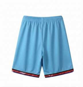 Pantalones Cortos de Baloncesto para Hombre Azul Claro - 100% Poliéster, Tela de Malla, Cintura Elástica, Bolsillos Laterales, Secado Rápido, Nombre del Equipo Personalizado - Product Image 2