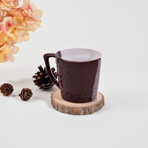 Set of 2 Brown & White Artisan <b>Ceramic</b> Tea <b>Cups</b> - Product Image 3