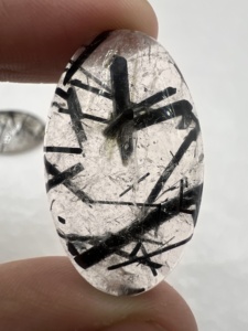 Cuarzo Rutilado Negro Ovalado Natural, Piedra Preciosa Suelta de Alta Claridad, Cristal para Joyería, Curación, Venta al Por Mayor - Product Image 1
