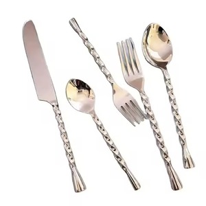 Ensemble de couverts élégants en métal pour la cuisine, cuillère, fourchette et couteau en acier inoxydable, ensemble de couverts de qualité supérieure pour un usage quotidien - Product Image 4