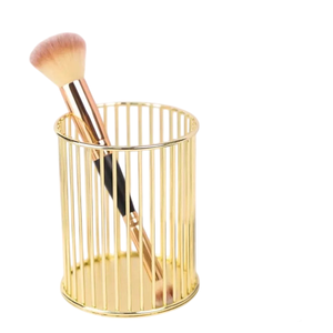 Great Design Iron Metal Pen Holder Round Shape Gold Finished Pen Pencil Stand Stylish Desk Organizer Pen Holder - Product Image 5