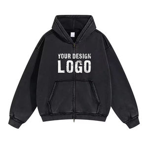 Prix d'usine – Sweat à capuche zippé personnalisé épais, marque privée, streetwear oversize pour hommes, fournisseur en gros - Product Image 6