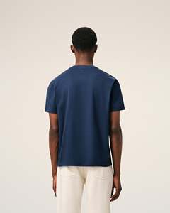 Camiseta de Algodón para Hombre, Corte Regular, Color Azul Marino, Cuello Redondo, Manga Corta, Estilo Casual, Color Sólido, Tejido Jersey, Logotipo Frontal - Product Image 5