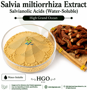 Extrait de Salvia Miltiorrhiza HGO 20% Acides Salvianoliques Solubles dans l'Eau Poudre d'Extrait de Racine de Sauge Rouge Danshen Extrait Herbal Naturel - Product Image 1