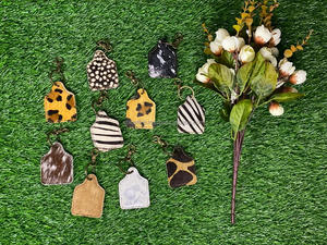 Nouveauté porte-clés en cuir de vachette porte-clés en cuir imprimé vache léopard porte-clés élégants - Product Image 3