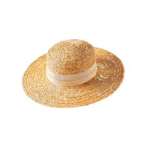 VietChoice Straw Floppy <b>Hat</b> Natural Grass Unisex Adult Beach Accessory with Ribbon <b>Band</b> - Product Image 1