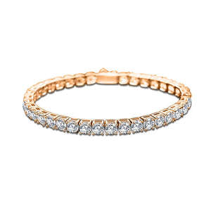 AMBER JEWELS Bracelet Tennis Unisexe de Luxe en Argent 925 Plaqué Rhodium, Topaze Taille Brillant, Sertissage à Griffes, Certifié IGI, Mariage - Product Image 4