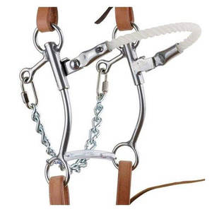 Bridon Hackamore pour chevaux de Jim Warner, en acier inoxydable poli, embout lisse, équipement équestre western de qualité supérieure - Product Image 4