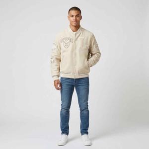 Veste universitaire vintage personnalisable avec patchs, style baseball rétro, manches en laine et cuir, veste bomber universitaire - Product Image 5
