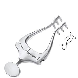 Retractor Mastoides JANSEN de 100 mm, Afilado, 3 x 3 Puntas, 4 Pulgadas, Manual, Acero Inoxidable, Retractor de Precisión, Certificado CE - Product Image 1